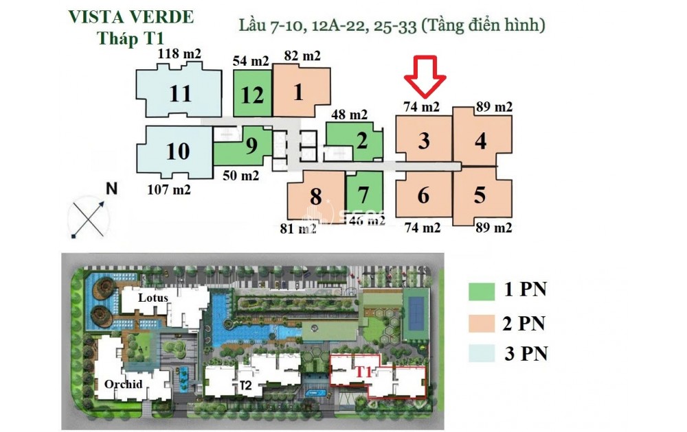 BÁN 2PN, VISTA VERDE, DIỆN TÍCH 82M2. TẦNG CAO GIÁ RẺ NHẤT