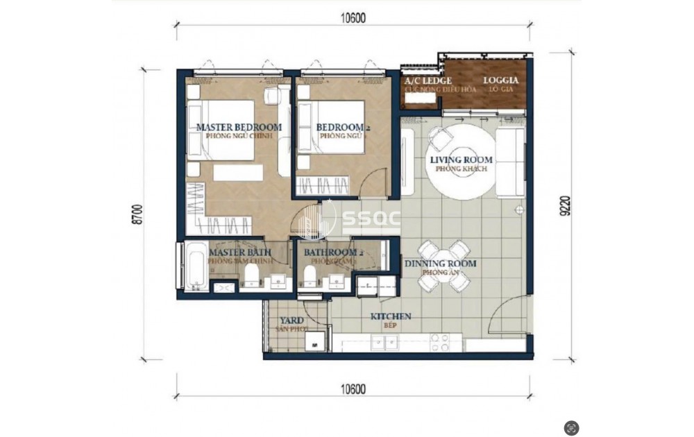 Bán căn hộ 2 phòng ngủ – Feliz En Vista Quận 2 – Full nội thất, tầng cao, hướng Đông Nam, sổ hồng, giá 9.6 tỷ