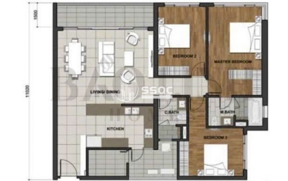 ESTELLA HEIGHTS APARTMENT FOR RENT – 3 BEDROOMS | TOWER T3 | LOW FLOOR | 145M² | FULLY FURNISHED | SPACIOUS BALCONY | 3,300 USD/MONTH