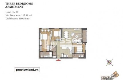 Bán 3PN - diện tích 117m2 - View cực đẹp và mát, 17 tỷ all in thuế