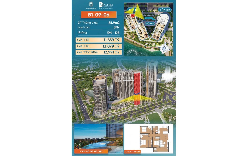 Căn Hộ 3PN The Global City – Không Gian Sống Đẳng Cấp Giữa Trung Tâm Thủ Đức