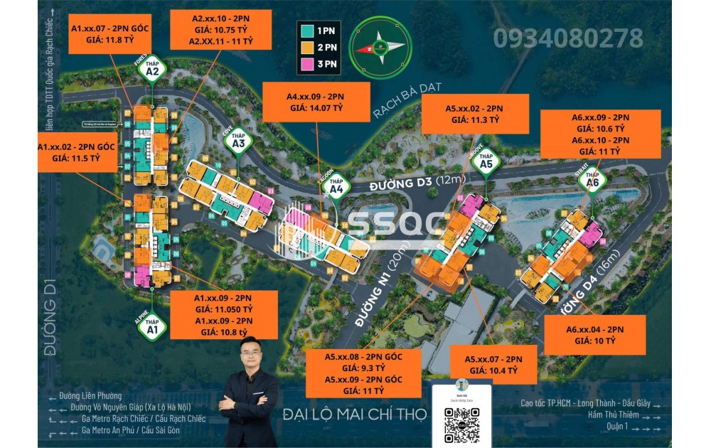 Cơ Hội Sở Hữu Căn Hộ 2PN Eton Park Mặt Tiền Mai Chí Thọ Với Giá Tốt Nhất Giỏ Hàng