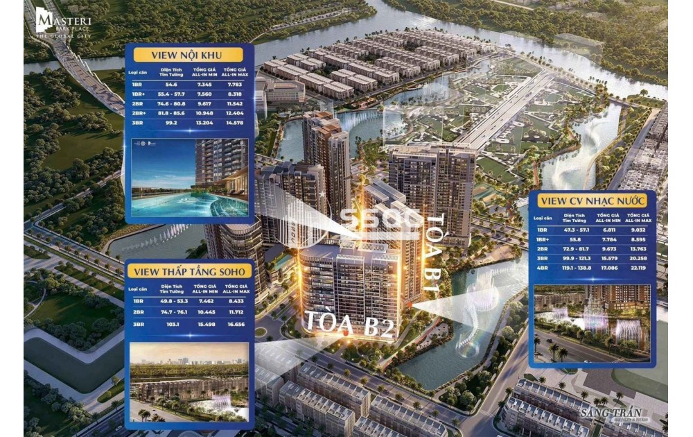  CĂN 2BR+ VIEW HỒ BƠI ĐẸP HIẾM TẠI MASTERI COSMO CENTRAL – THE GLOBAL CITY 