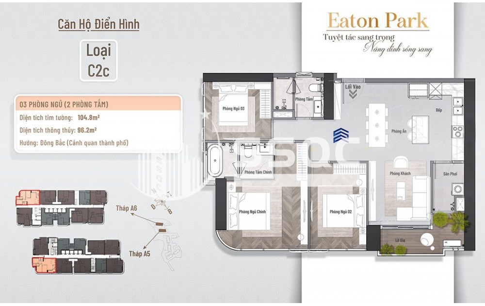 Bán nhanh căn 3PN Eton Park 103m2 giá chỉ 16 Tỷ Tầng cao view thoáng