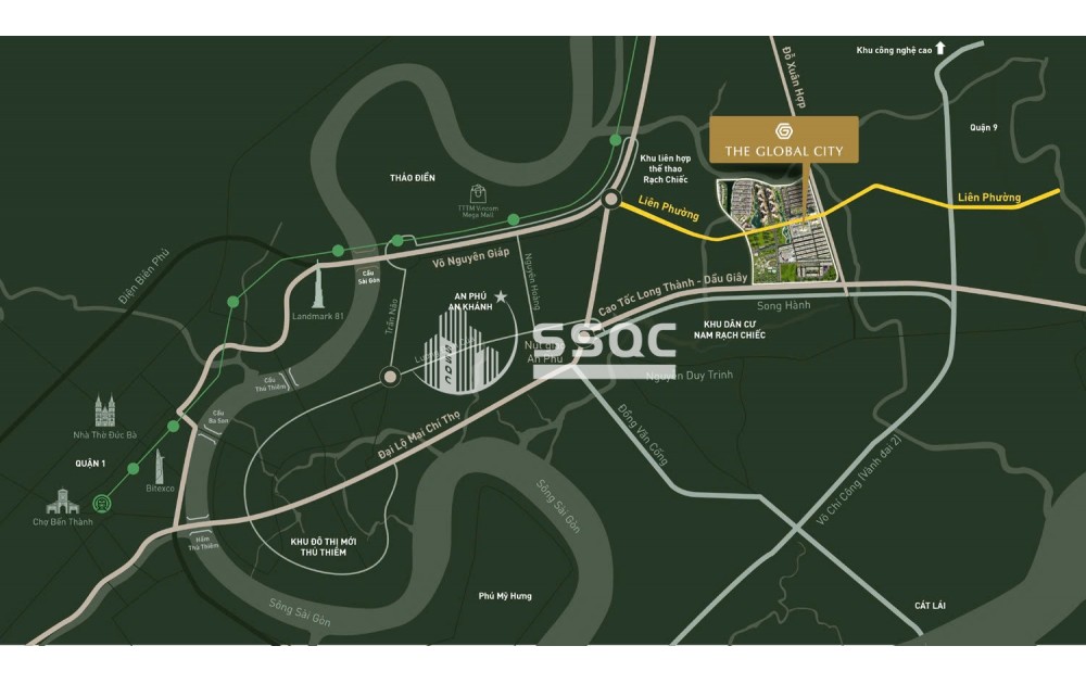 HOT! CĂN HIẾM THE GLOBAL CITY –1PN +1, GIÁ 7.36 TỶ, DIỆN TÍCH 57.2M² VIEW ĐẸP.