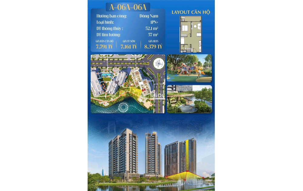 SỞ HỮU CĂN VIEW NHẠC NƯỚC THE GLOBAL CITY | 57M² | 1PN+1 | GIÁ HẤP DẪN