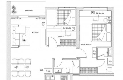 VISTA VERDE: 2BR, NỘI THẤT ĐẸP, NHÀ RỘNG RÃI TỚI 91m2, HƯỚNG VIEW TÂY BẮC.