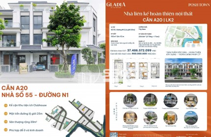 Bán nhà liên kế mặt tiền đường 25m - DT 224.6 - hướng tây nam