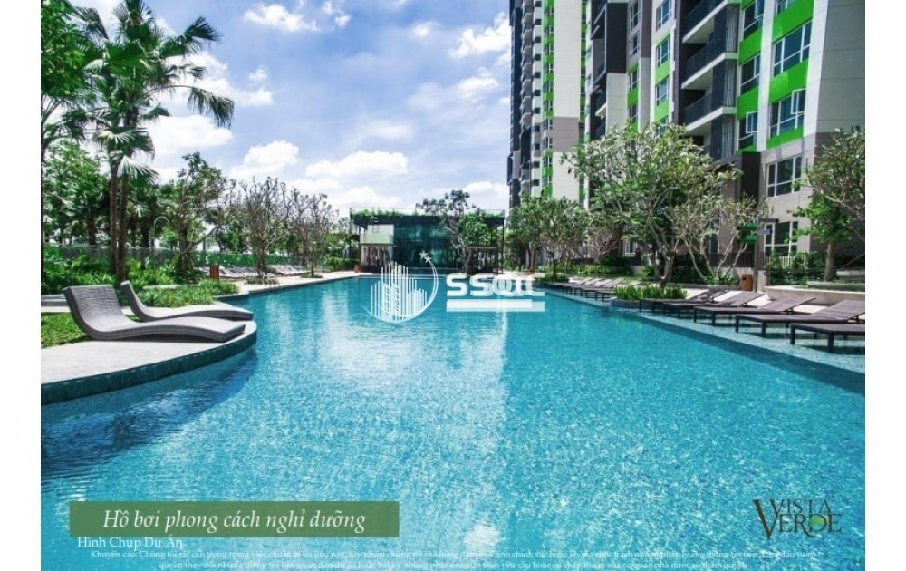 CHO THUÊ CĂN HỘ VISTA VERDE 60M2 1 PHÒNG NGỦ VIEW HỒ BƠI FULL NỘI THẤT GIÁ 16 TRIỆU