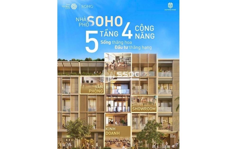 BÁN CĂN SOHO THE GLOBAL CITY 95M2 1 PHÒNG NGỦ TRỤC LK05 KINH DOANH ĐẦU TƯ 35 TỶ