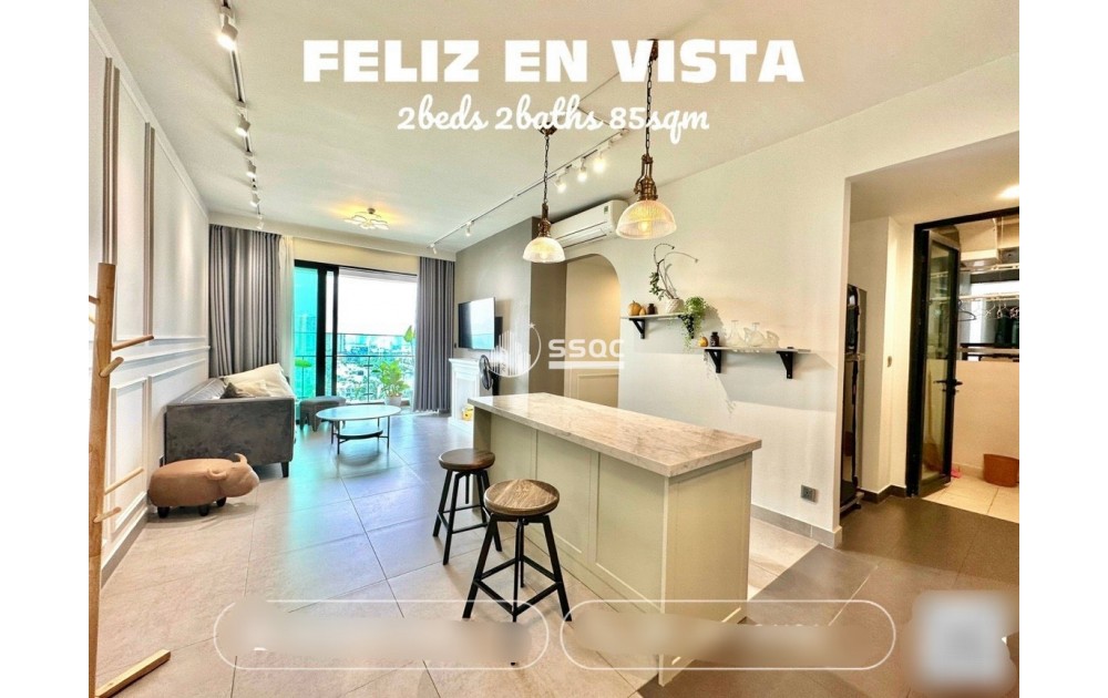  CHO THUÊ CĂN HỘ 2PN FELIZ EN VISTA | 85M² | NỘI THẤT CƠ BẢN | GIÁ CHỈ 24 TRIỆU NET/THÁNG