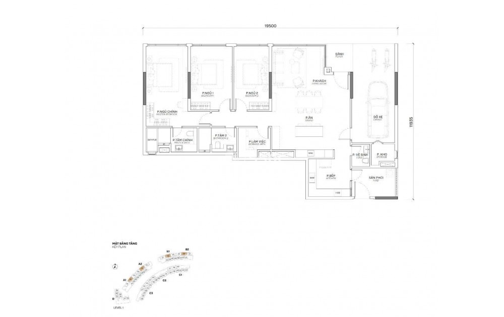 ĐỘC BẢN TOWN-HOUSE CĂN HỘ A1.01.02 ORCHARD COLLECTION – ĐẶC QUYỀN GARAGE Ô TÔ TRONG NHÀ SANG TRỌNG