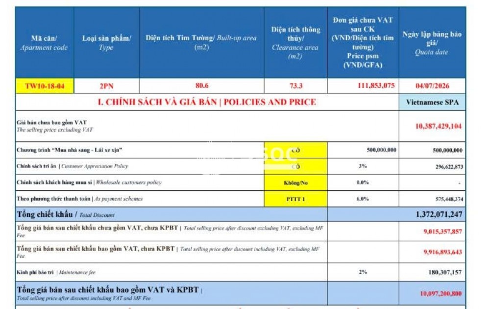  [HÀNG HIẾM] SIÊU PHẨM 2PN GÓC ĐẸP NHẤT DỰ ÁN - TẦNG CAO VIEW THOÁNG MÁT 