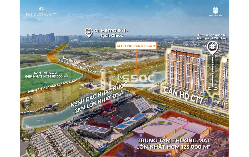 BÁN CĂN HỘ 2PN – MASTERI PARK PLACE – THE GLOBAL CITY