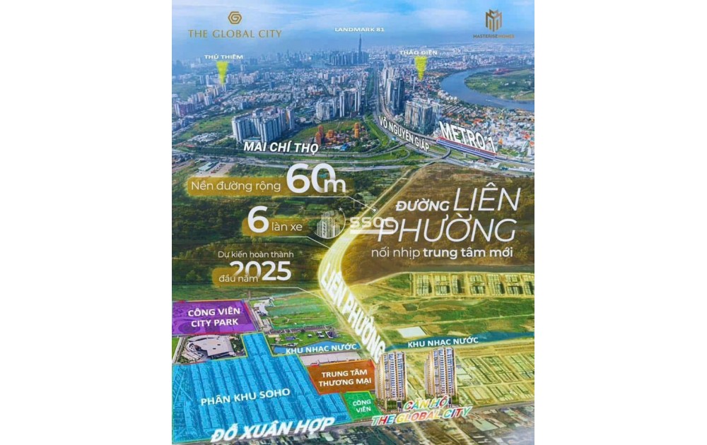 BÁN CĂN HỘ 2PN – MASTERI PARK PLACE – THE GLOBAL CITY