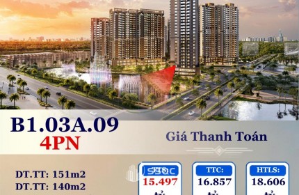 THE GLOBAL CITY - 4 PHÒNG, 150M2,  MASTERI COSMO CENTRAL (CT4) - CĂN HỘ ĐẲNG CẤP- Q2.HCM