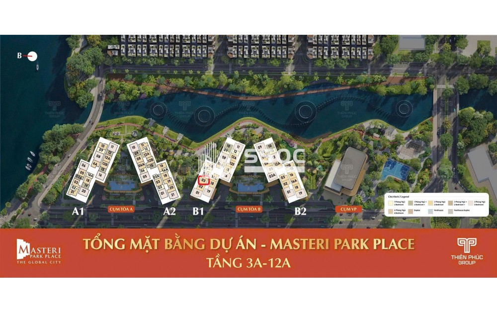2PN MASTERI PARK PLACE _ THE GLOBAL CITY CẦN BÁN GẤP, GIÁ GỐC CĐT 9.850 TỶ, CHỦ CẦN RA 9.050 TỶ