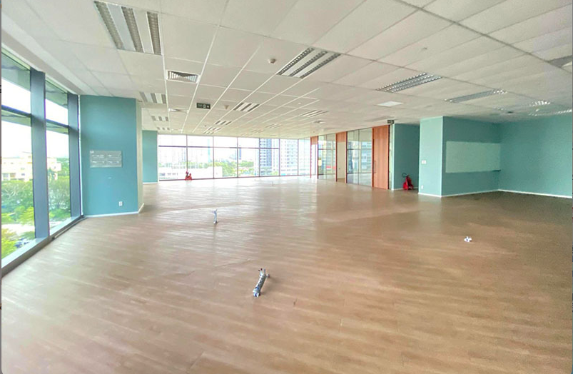 Mặt bằng sàn văn phòng hoàn thiện thực tế tòa nhà Mapletree Tower