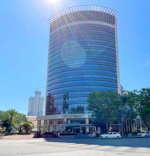 Toàn cảnh tòa nhà Petrovietnam Tower mặt tiền Lê Duẩn