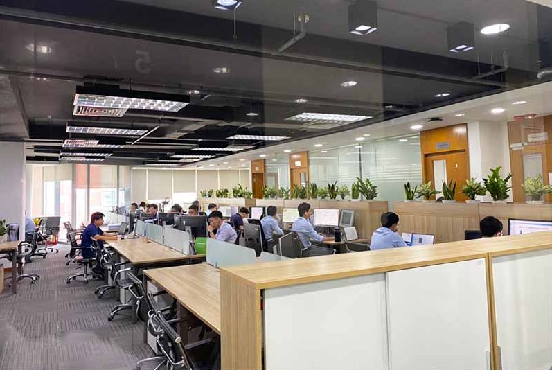 Bố trí cụm module bàn làm việc chuyên nghiệp