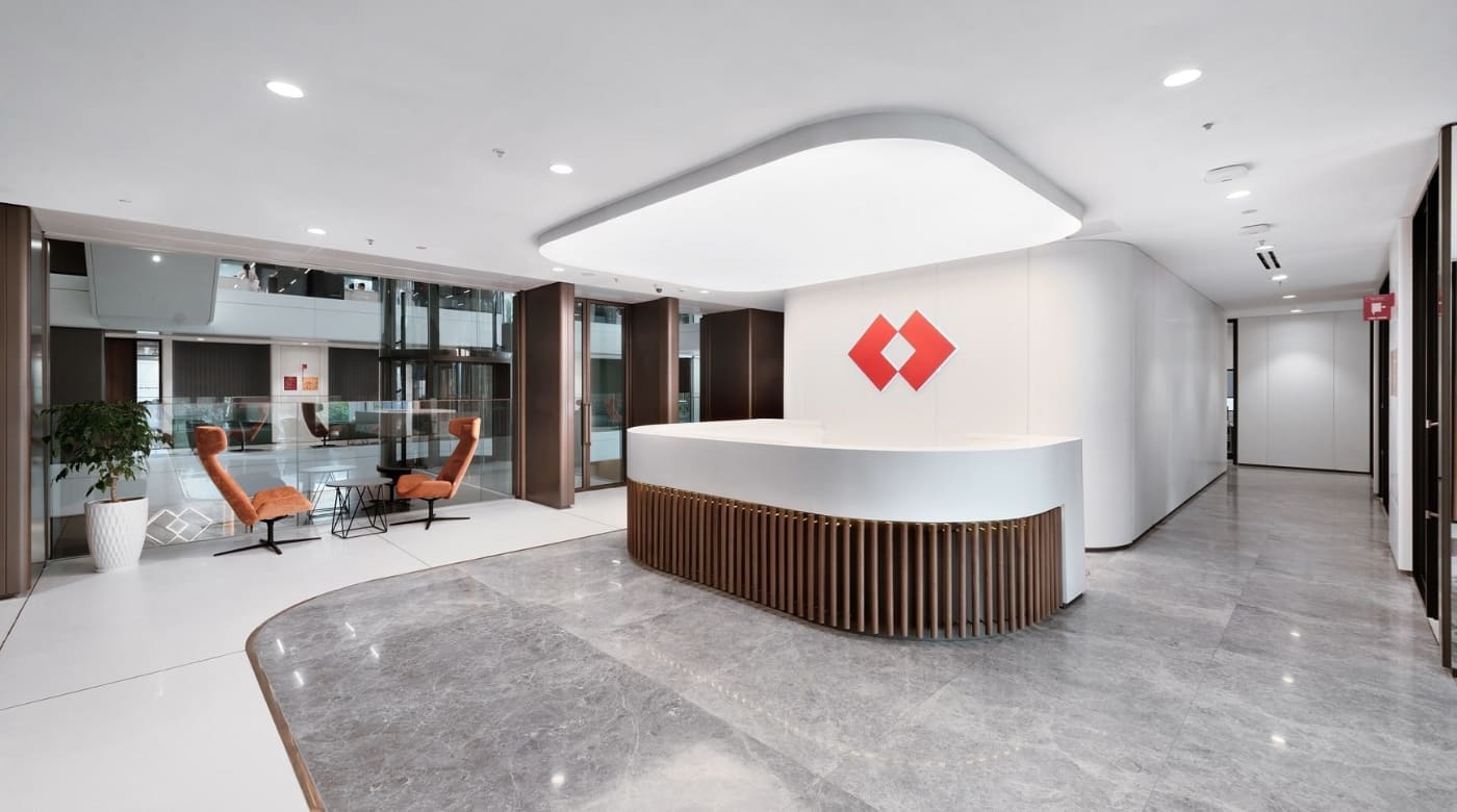 Sảnh đón khách VIP sang trọng tại tòa nhà văn phòng Techcombank Saigon Tower 23 Lê Duẩn