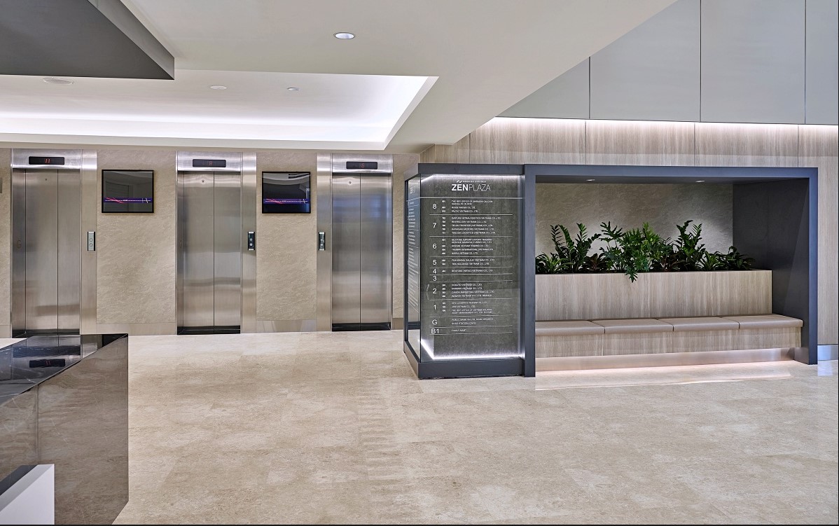 Cụm 4 Thang Máy Mitsubishi tòa nhà Zen Plaza